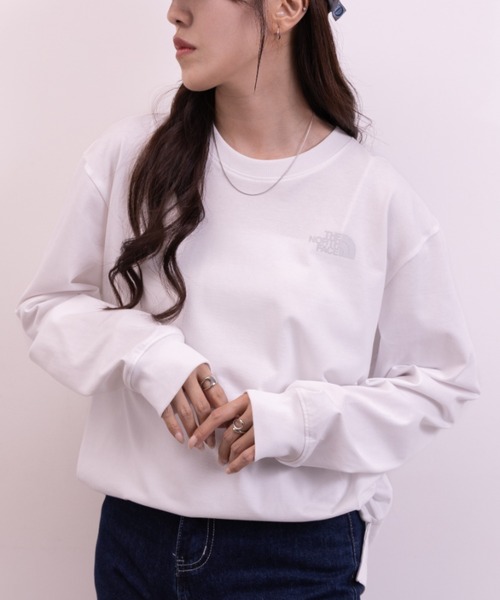 THE NORTH FACE(ザノースフェイス)の「THE NORTH FACE(ザ・ノースフェイス)/M'S EVERLITTE L/S TEE(Tシャツ/カットソー・レディース・ホワイト/ブラック・M/L/XL)」の5枚目の写真
