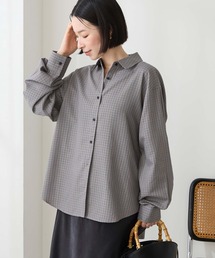 【Aunely】 しわレスデイリーチェックシャツ<YOSOOIシリーズ>