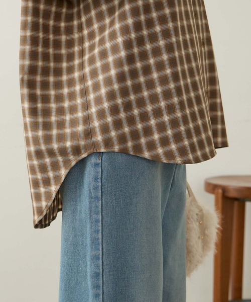 Aunely(オーネリー)の「【Aunely】 しわレスデイリーチェックシャツ<YOSOOIシリーズ>(シャツ/ブラウス・レディース・グレー/ブラウン/ブルー/ブラック/オレンジ・M/L)」の16枚目の写真