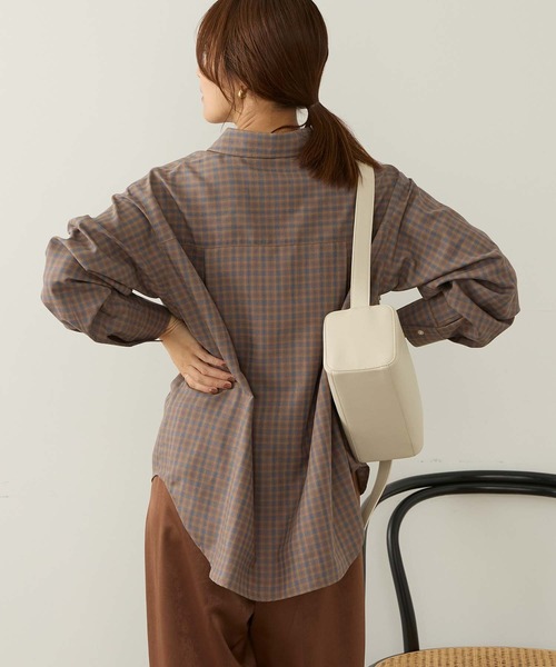 Aunely(オーネリー)の「【Aunely】 しわレスデイリーチェックシャツ<YOSOOIシリーズ>(シャツ/ブラウス・レディース・グレー/ブラウン/ブルー/ブラック/オレンジ・M/L)」の22枚目の写真