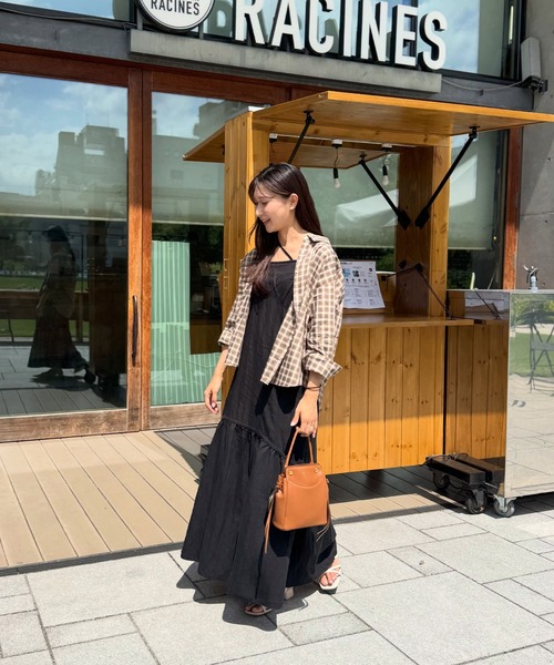 Aunely(オーネリー)の「【Aunely】 しわレスデイリーチェックシャツ<YOSOOIシリーズ>(シャツ/ブラウス・レディース・グレー/ブラウン/ブルー/ブラック/オレンジ・M/L)」の9枚目の写真