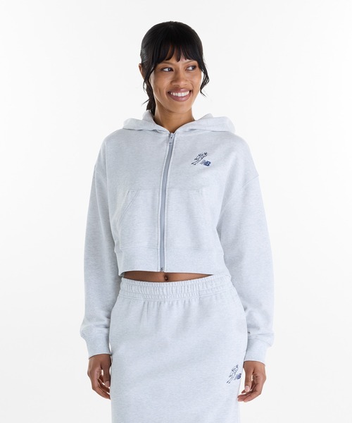 NEW BALANCE(ニューバランス)の「大谷翔平オールウェイズオンロゴフルジップフーディ(パーカー・レディース・グレイッシュブルー/ブラック/ヘザーグレー・SMALL/MEDIUM/LARGE/X-LARGE)」の3枚目の写真