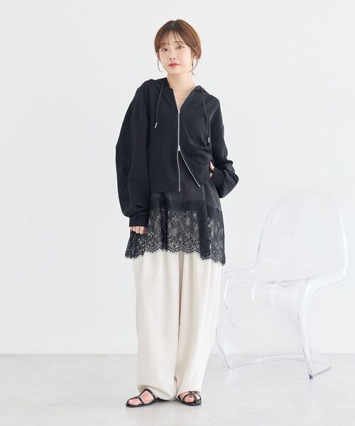 earth music&ecology(アースミュージックアンドエコロジー)の「4タックパンツ(その他パンツ・レディース・ベージュ/ホワイト系その他2/ブラック・FREE)」の15枚目の写真