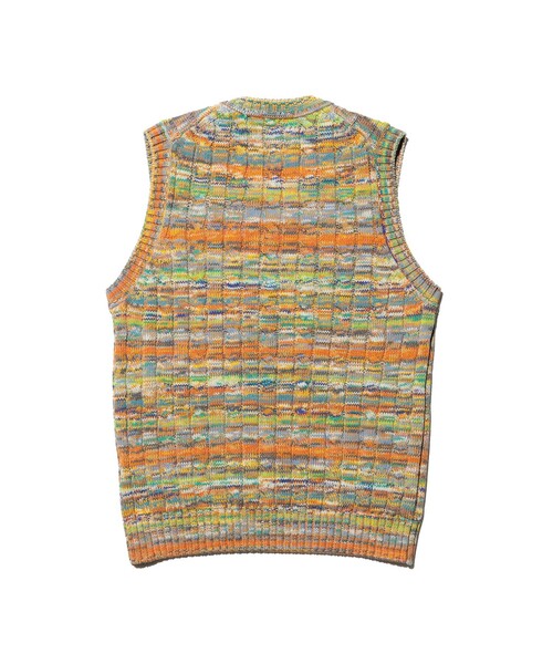 BEAMS PLUS(ビームスプラス)の「Cable Knit Vest Kasuri(ニット/セーター・メンズ・オレンジ/レッド/サックスブルー・S/M/L/XL)」の11枚目の写真