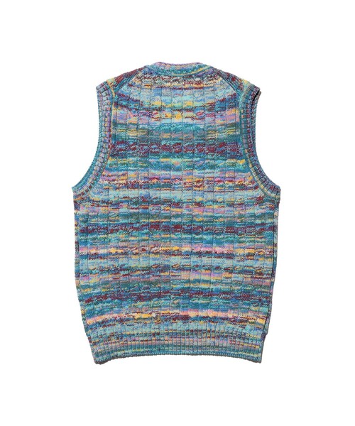 BEAMS PLUS(ビームスプラス)の「Cable Knit Vest Kasuri(ニット/セーター・メンズ・オレンジ/レッド/サックスブルー・S/M/L/XL)」の13枚目の写真