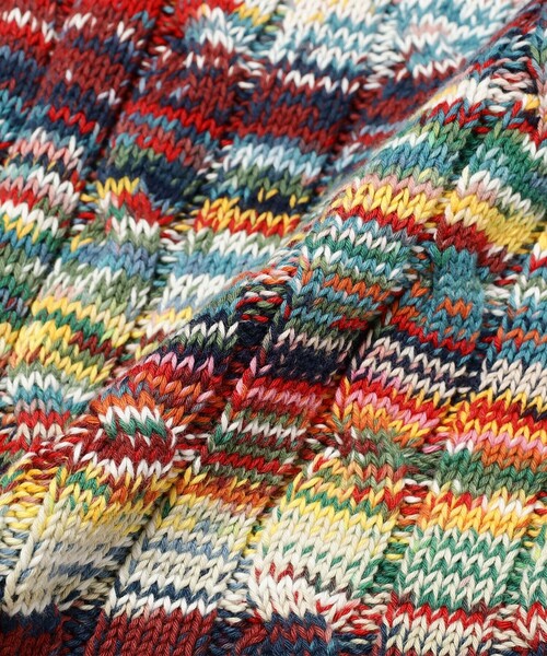 BEAMS PLUS(ビームスプラス)の「Cable Knit Vest Kasuri(ニット/セーター・メンズ・オレンジ/レッド/サックスブルー・S/M/L/XL)」の16枚目の写真