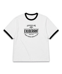 アーチレタリングオーバーサイズリンガー半袖Tシャツ