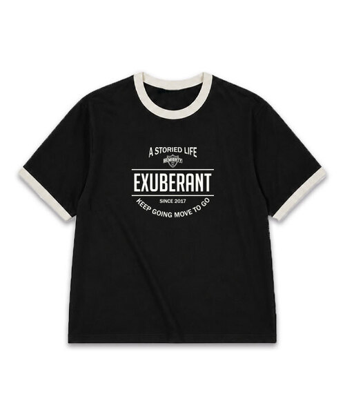 BEMIGHTY（ビーマイティー）の「アーチレタリングオーバーサイズリンガー半袖Tシャツ（Tシャツ/カットソー・メンズ・ホワイト/ブラック・LARGE/XX-LARGE/X-LARGE）」の2枚目の写真