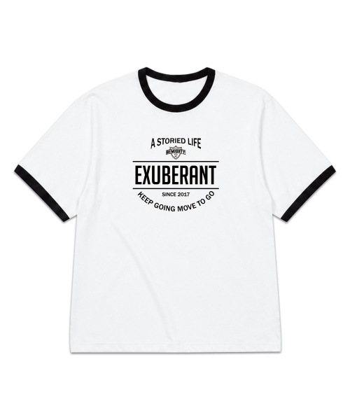 BEMIGHTY（ビーマイティー）の「アーチレタリングオーバーサイズリンガー半袖Tシャツ（Tシャツ/カットソー・メンズ・ホワイト/ブラック・LARGE/XX-LARGE/X-LARGE）」の3枚目の写真