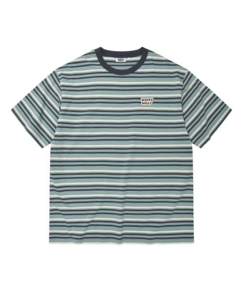 Wacky WiLLy(ワッキーウィリー)の「マルチストライプワッペン半袖Tシャツグリーン(Tシャツ/カットソー・レディース・その他・SMALL/MEDIUM/LARGE/X-LARGE)」の1枚目の写真