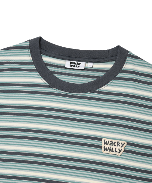 Wacky WiLLy(ワッキーウィリー)の「マルチストライプワッペン半袖Tシャツグリーン(Tシャツ/カットソー・レディース・その他・SMALL/MEDIUM/LARGE/X-LARGE)」の4枚目の写真