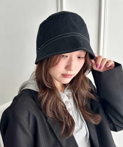 CLEA(クレア)の「ツイル起毛バケットハット(ニットキャップ/ビーニー・レディース・ブラック/ベージュ/カーキ/アイボリー・FREE)」の11枚目の写真
