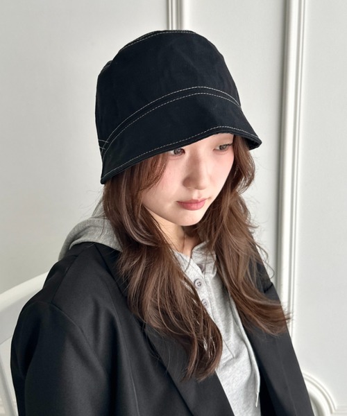CLEA(クレア)の「ツイル起毛バケットハット(ニットキャップ/ビーニー・レディース・ブラック/ベージュ/カーキ/アイボリー・FREE)」の12枚目の写真