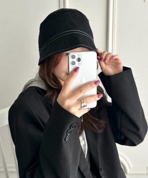 CLEA(クレア)の「ツイル起毛バケットハット(ニットキャップ/ビーニー・レディース・ブラック/ベージュ/カーキ/アイボリー・FREE)」の14枚目の写真