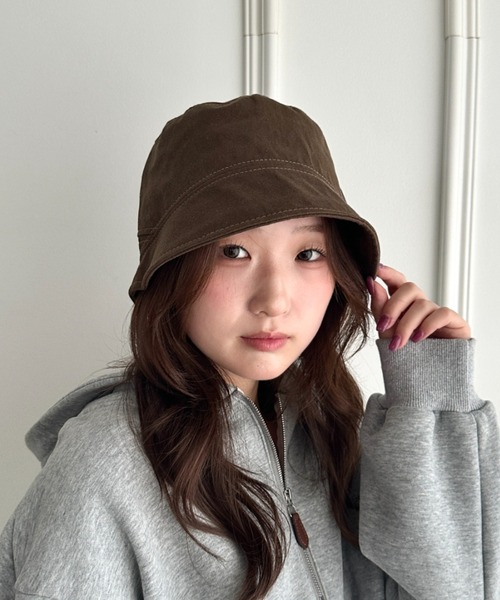 CLEA(クレア)の「ツイル起毛バケットハット(ニットキャップ/ビーニー・レディース・ブラック/ベージュ/カーキ/アイボリー・FREE)」の20枚目の写真