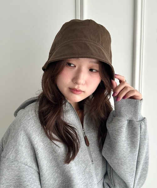 CLEA(クレア)の「ツイル起毛バケットハット(ニットキャップ/ビーニー・レディース・ブラック/ベージュ/カーキ/アイボリー・FREE)」の21枚目の写真