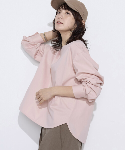 COMME CA Wardrobe（コムサワードローブ）の「〔 +サイズ 〕 トリコット ジャージーブラウス（シャツ/ブラウス・レディース・ホワイト/ライトグレー/ピンク・13号）」の3枚目の写真