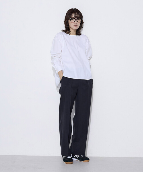 COMME CA Wardrobe（コムサワードローブ）の「〔 +サイズ 〕 トリコット ジャージーブラウス（シャツ/ブラウス・レディース・ホワイト/ライトグレー/ピンク・13号）」の5枚目の写真