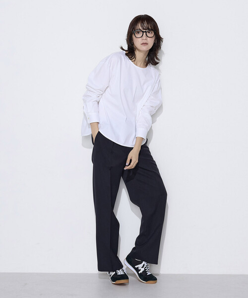 COMME CA Wardrobe（コムサワードローブ）の「〔 +サイズ 〕 トリコット ジャージーブラウス（シャツ/ブラウス・レディース・ホワイト/ライトグレー/ピンク・13号）」の6枚目の写真