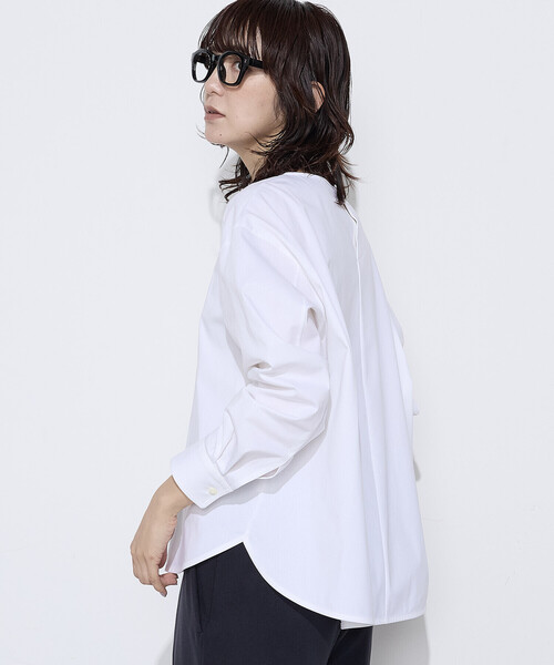 COMME CA Wardrobe（コムサワードローブ）の「〔 +サイズ 〕 トリコット ジャージーブラウス（シャツ/ブラウス・レディース・ホワイト/ライトグレー/ピンク・13号）」の9枚目の写真