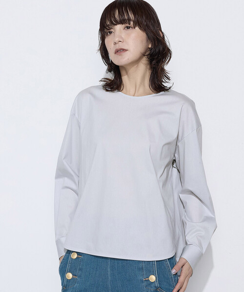 COMME CA Wardrobe（コムサワードローブ）の「〔 +サイズ 〕 トリコット ジャージーブラウス（シャツ/ブラウス・レディース・ホワイト/ライトグレー/ピンク・13号）」の11枚目の写真