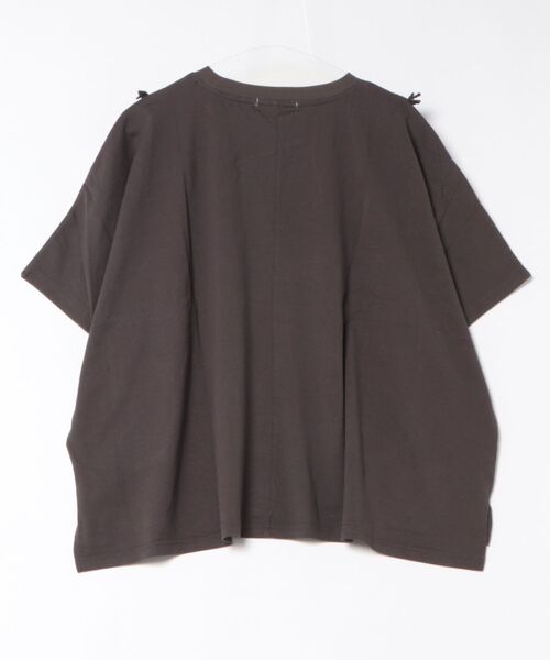 CUBE SUGAR(キューブシュガー)の「CUBE SUGAR/キューブシュガー 26/-天竺フリンジヤッコTEE(Tシャツ/カットソー・レディース・ホワイト/チャコールグレー・FREE)」の3枚目の写真