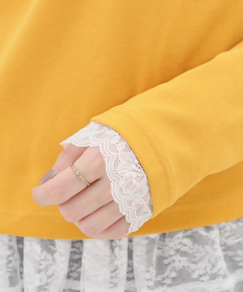 Honeys（ハニーズ）の「レース付オフショルトップス（Tシャツ/カットソー・レディース・カーキ/アイボリー/ピンク/スミクロ・L/M）」の19枚目の写真