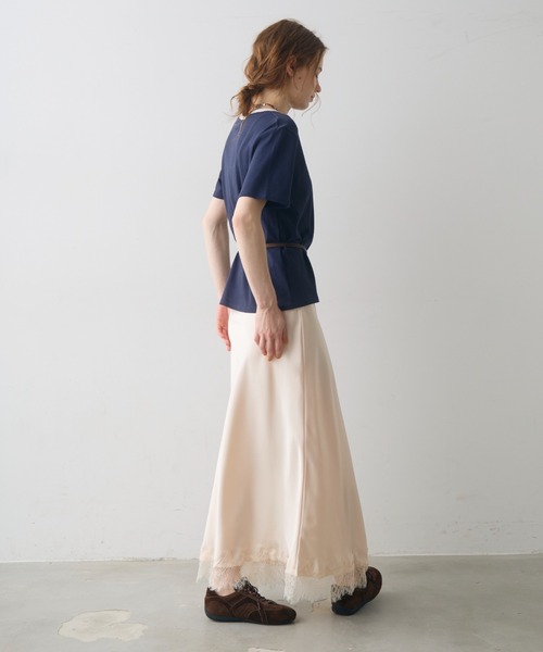 Crisp（クリスプ）の「satin lace long skirt / サテンレースロングスカート（スカート・レディース・ブラウン/アイボリー・FREE）」の10枚目の写真