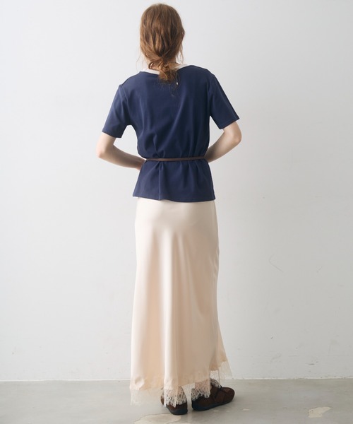 Crisp（クリスプ）の「satin lace long skirt / サテンレースロングスカート（スカート・レディース・ブラウン/アイボリー・FREE）」の11枚目の写真