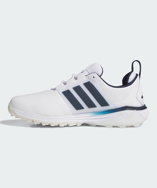 adidas(アディダス)の「アディパワー 26 ワイド スパイクレス ゴルフ / ADIPOWER 26 WIDE SPIKELESS GOLF【adidas Golf/アディダスゴルフ】(スニーカー・メンズ・ホワイト×ブルー・24.5cm/25.5cm/26.5cm/27.5cm/28.5cm/25.0cm/26.0cm/27.0cm/28.0cm/29.0cm)」の6枚目の写真