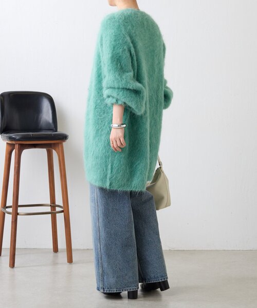 BEARDSLEY(ビアズリー)の「《8/24(月)12:00予約開始》アルパカシャギーガーデ(カーディガン/ボレロ・レディース・パープル/グリーン・FREE)」の4枚目の写真