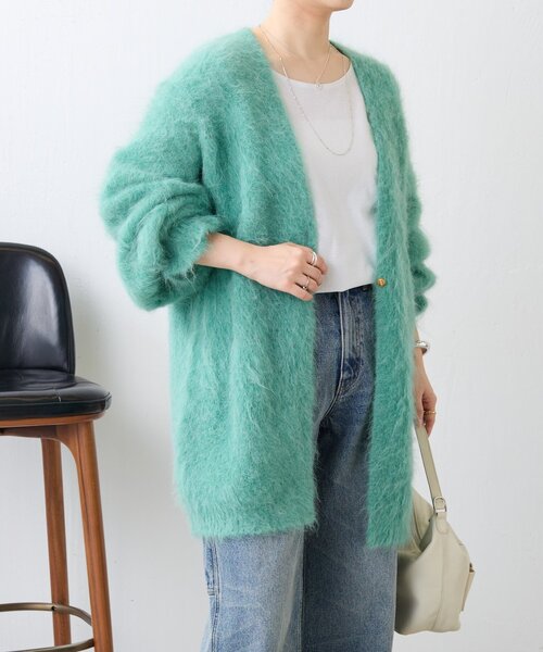 BEARDSLEY(ビアズリー)の「《8/24(月)12:00予約開始》アルパカシャギーガーデ(カーディガン/ボレロ・レディース・パープル/グリーン・FREE)」の9枚目の写真