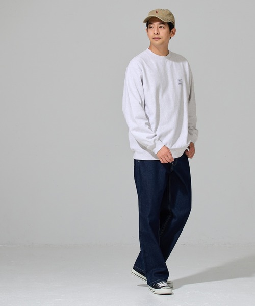 coca(coca)(コカ)の「裏毛スウェット織りネーム付きワイドトレーナー(スウェット・メンズ・グレー/ブラック・L/M/XL)」の7枚目の写真