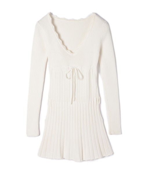 M DOLLY(エムドリー)の「Knit tilly mini dress / ニットティリーミニドレス(ワンピース・レディース・ブラック/ピンクベージュ/アイボリー・FREE)」の16枚目の写真