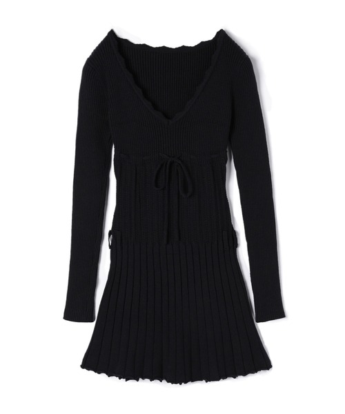 M DOLLY(エムドリー)の「Knit tilly mini dress / ニットティリーミニドレス(ワンピース・レディース・ブラック/ピンクベージュ/アイボリー・FREE)」の17枚目の写真