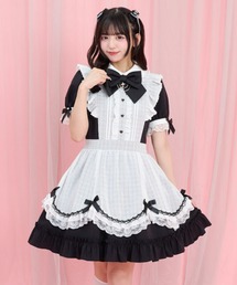 エプロンレイヤードワンピース