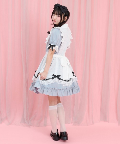 Secret Honey（シークレットハニー）の「エプロンレイヤードワンピース（ワンピース・レディース・ライトブルー/ホワイト×ブラック・MEDIUM）」の5枚目の写真