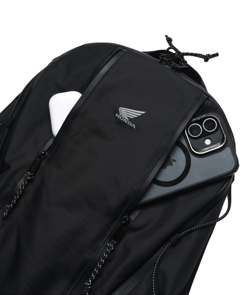 PHYPS MOTORCYCLE(フィップスモーターサイクル)の「Nylon Zipper Pocket Backpack Black(バックパック/リュック・メンズ・その他・FREE)」の4枚目の写真