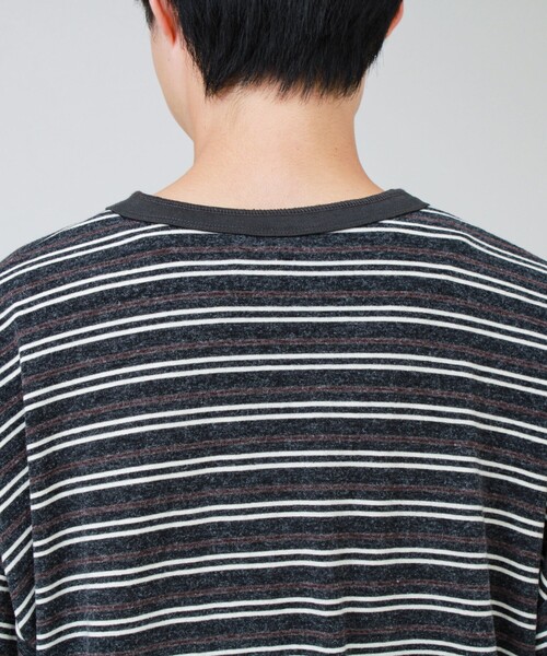 GEVACO(ゲバコ)の「【GEVACO/ゲバコ】ヘンリーネックボーダー ロングスリーブTシャツ(Tシャツ/カットソー・メンズ・ブラック系その他/ブラウン系その他・M/L)」の14枚目の写真