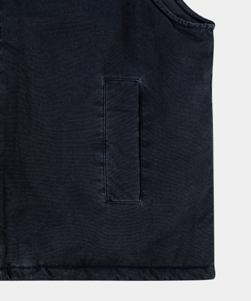LETTERCOMO（レテルコモ）の「ウォッシュドワークジップアップベストダークネイビー（ベスト・レディース・ダークネイビー・MEDIUM/LARGE）」の4枚目の写真
