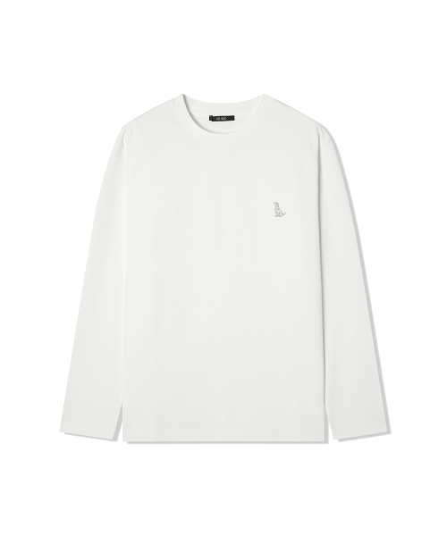 ADHOC(アドホック)の「男性分頭ベーシック犬ラウンド長袖Tシャツ (O-WHITE) (HCRLT30)(Tシャツ/カットソー・メンズ・その他・110/100/95/105)」の2枚目の写真