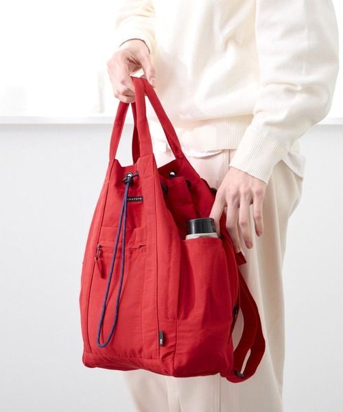 ROOTOTE(ルートート)の「ルートート / リュック 2way トートバッグ A4 撥水 軽量 通勤 通学 マザーズバッグ SC.セオルー.ドローストリング-B(バックパック/リュック・レディース・グレー/レッド/ブラック/タン・FREE)」の18枚目の写真