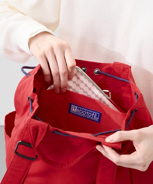 ROOTOTE(ルートート)の「ルートート / リュック 2way トートバッグ A4 撥水 軽量 通勤 通学 マザーズバッグ SC.セオルー.ドローストリング-B(バックパック/リュック・レディース・グレー/レッド/ブラック/タン・FREE)」の22枚目の写真