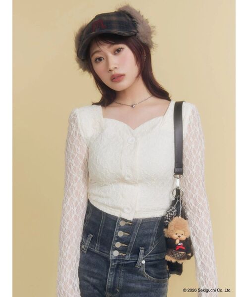 EMODA(エモダ)の「【Monchhichi×EMODA】チェックイヤーフラップキャップ(キャップ・レディース・ネイビー/ベージュ・FREE)」の8枚目の写真
