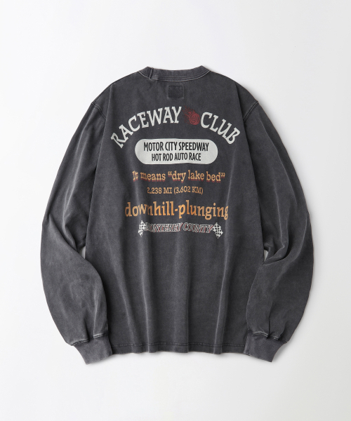 OUTSTANDING(アウトスタンディング)の「MOT SERIES LONG SLEEVE(RACEWAY)_VINTAGE CHARCOAL(Tシャツ/カットソー・メンズ・その他・MEDIUM/LARGE/X-LARGE)」の2枚目の写真