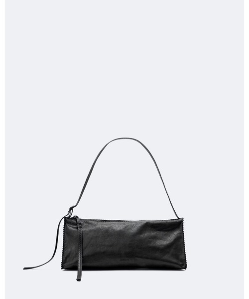 ALLSAINTS(オールセインツ)の「SILOH PINKED-EDGE LEATHER SHOULDER BAG | SILOH ピンクエッジ レザー ショルダー バッグ(ショルダーバッグ・レディース・ブラック・ONE SIZE)」の1枚目の写真