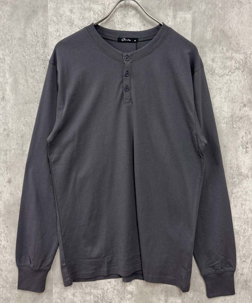 SHISKY(シスキー)の「ヘンリーネック ちょいBIGロンT(846-103)(Tシャツ/カットソー・メンズ・オートミール/杢グレー/チャコールグレー/ネイビー/ブラック/オフホワイト・M/L/XL)」の15枚目の写真
