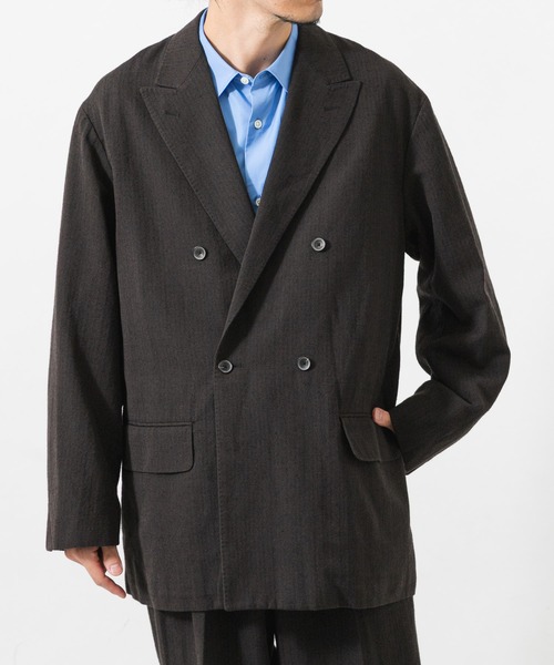 URBAN RESEARCH(アーバンリサーチ)の「new basic WOOL SILK LINEN DOUBLE JACKET(テーラードジャケット・メンズ・ブラウン・MEDIUM/LARGE)」の2枚目の写真