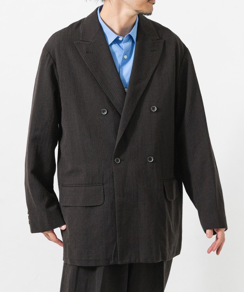 URBAN RESEARCH(アーバンリサーチ)の「new basic WOOL SILK LINEN DOUBLE JACKET(テーラードジャケット・メンズ・ブラウン・MEDIUM/LARGE)」の4枚目の写真