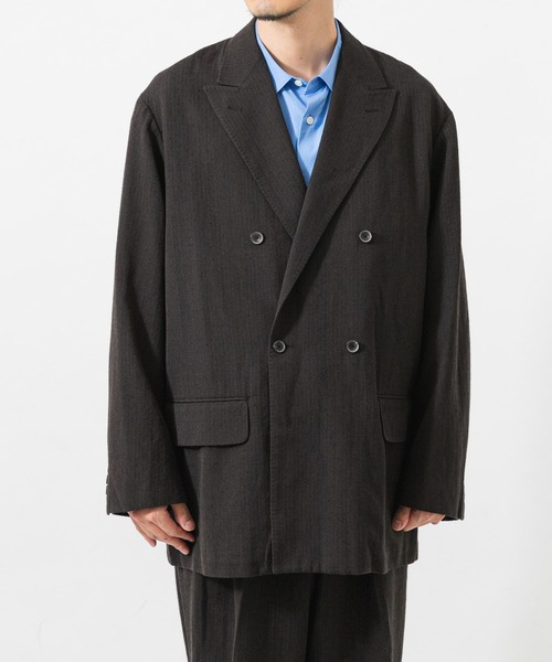URBAN RESEARCH(アーバンリサーチ)の「new basic WOOL SILK LINEN DOUBLE JACKET(テーラードジャケット・メンズ・ブラウン・MEDIUM/LARGE)」の7枚目の写真